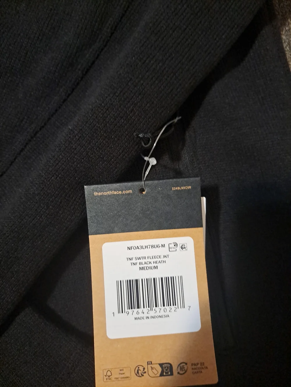 The North Face Black Lightweight Full-Zip Fleece Jacket